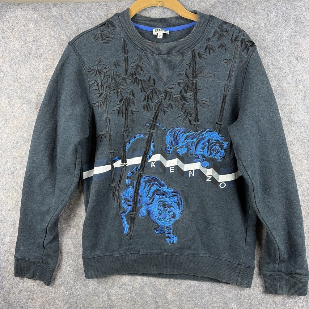Kenzo Paris Tiger embroidered sweatshirt Men Size XS